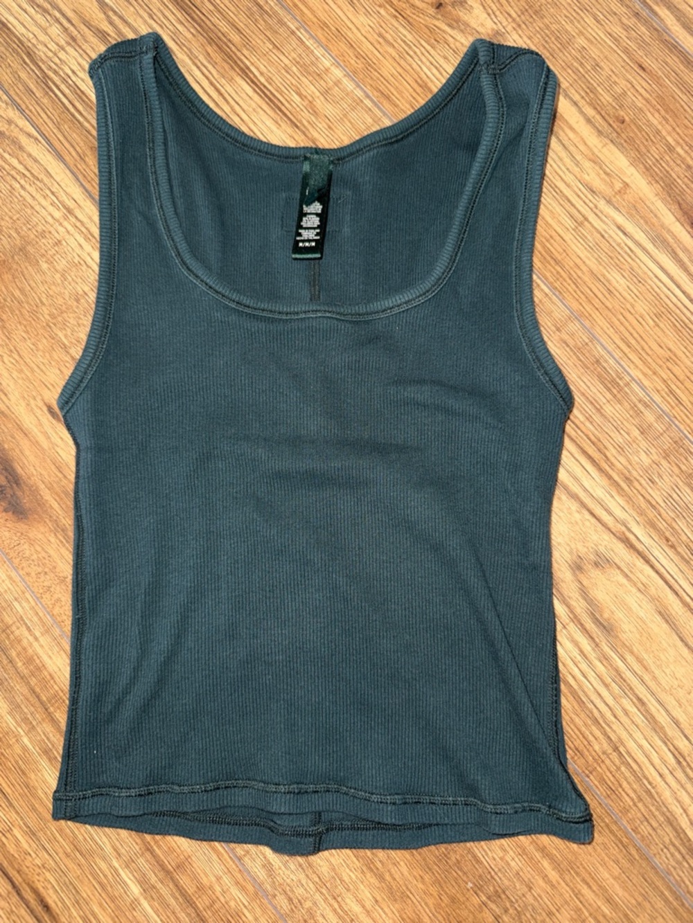 Skims Classic Ribbed Tank Top - Dark Green